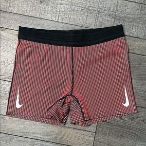 Nike Red and Black Striped Shorts